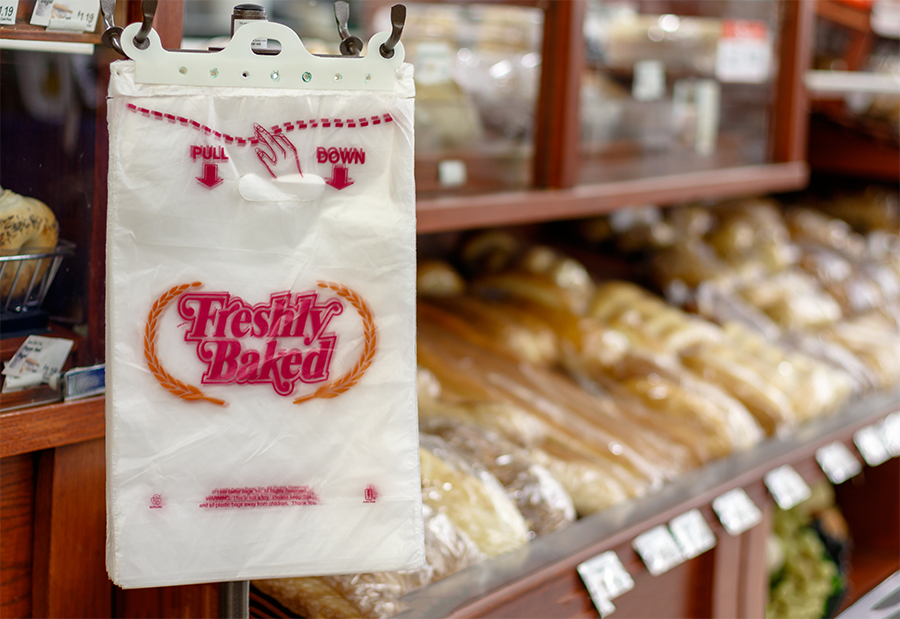 bakery bags on header rack